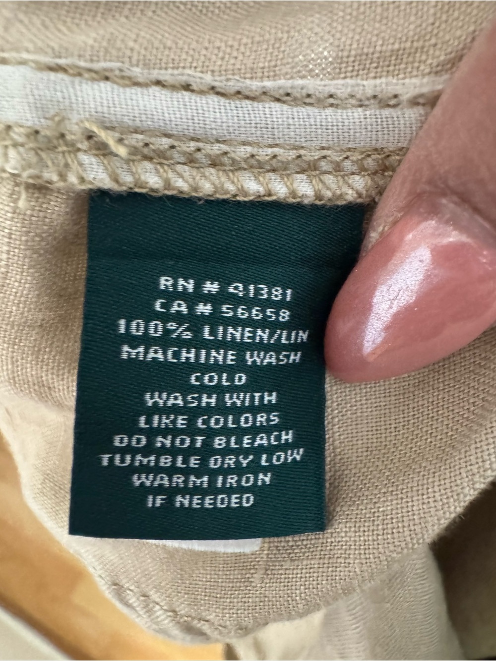 Lauren Ralph Lauren Women's Beige Drawstring Linen Pants Coastal Beachy - Picture 8 of 8